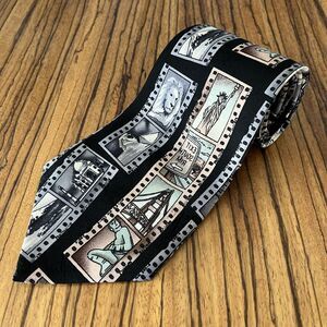 Vintage Nicole Miller 100% Silk Tie 1995 Novelty Landmarks
